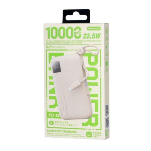 REMAX Power bank FC-13 PD 20W+QC 22.5W 10000mAh PD+QC, bela - BAT2697