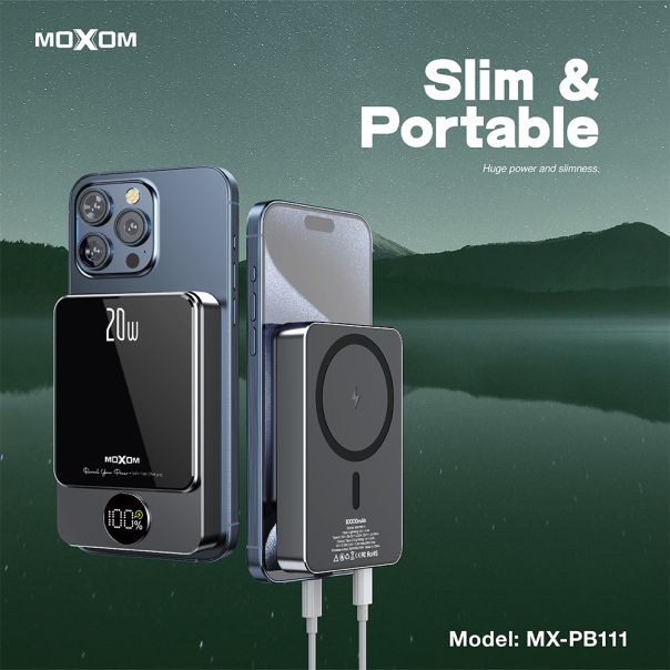 MOXOM Power bank MagSafe MX-PB111 LED PD20W 10000mAh - BAT9368