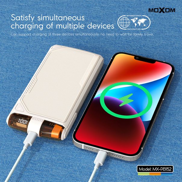 MOXOM Power bank MX-PB152 10000mAh 3A, bela - BAT9377