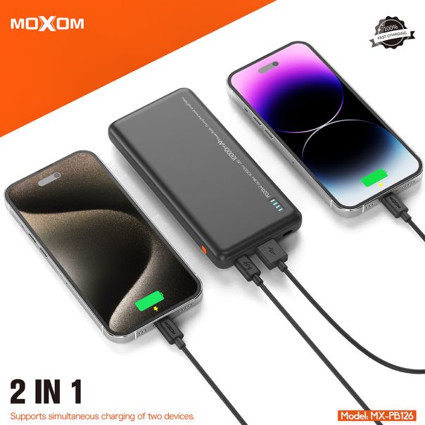 MOXOM Power bank 10000mAh 2.4A MX-PB126, crna - BAT9388