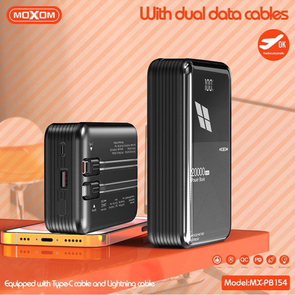 MOXOM Power bank 20000mAh 2.4A MX-PB154, crna - BAT9389