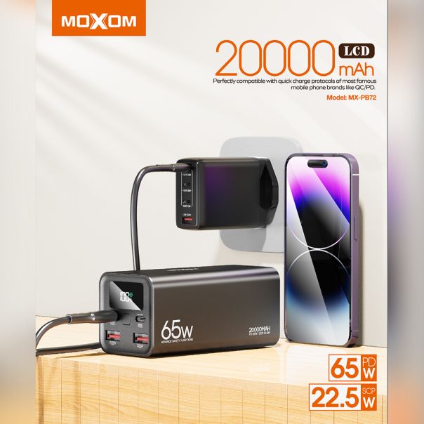 MOXOM Power bank 20000mAh MX-PB72, crna - BAT9390