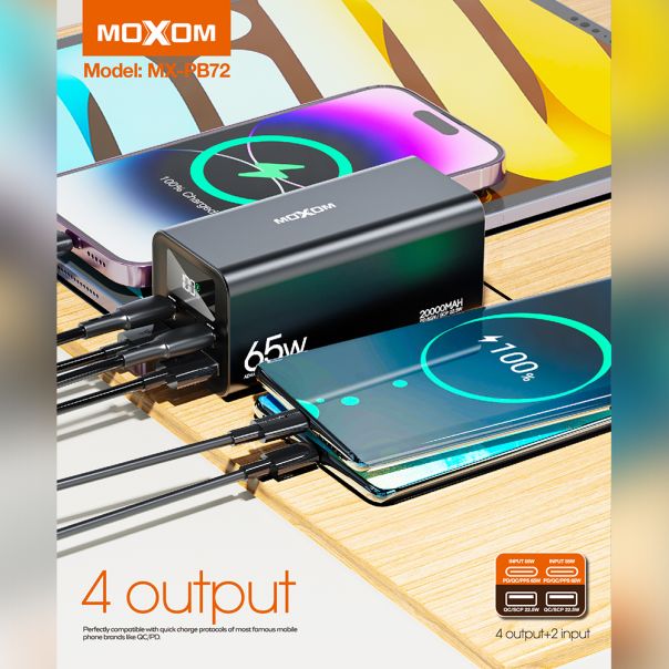 MOXOM Power bank 20000mAh MX-PB72, crna - BAT9390
