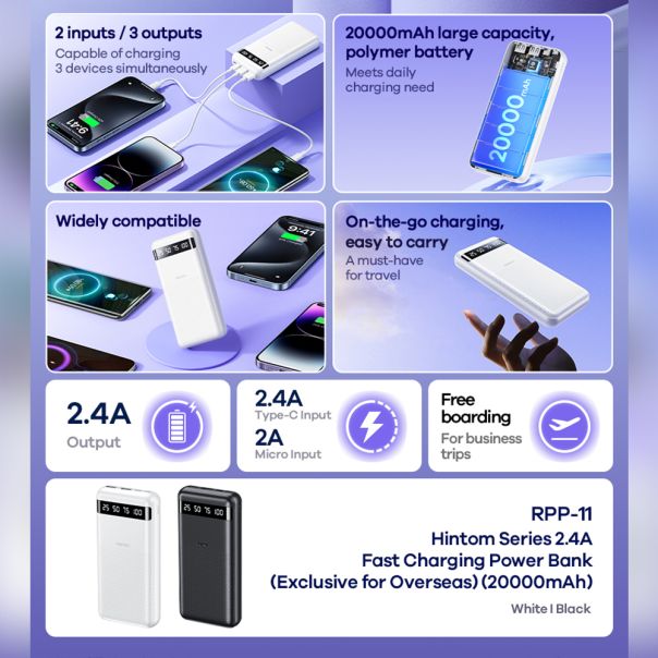 REMAX Power bank RPP-11 20000mAh, crna - BAT9394