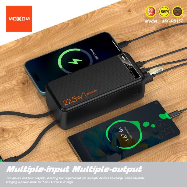 MOXOM Power bank MX-PB157 20W PD+22.5W 2.4A QC 40000mAh 3A - BAT9395