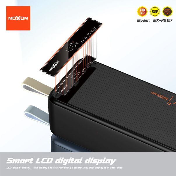 MOXOM Power bank MX-PB157 20W PD+22.5W 2.4A QC 40000mAh 3A - BAT9395