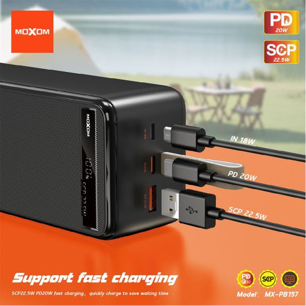 MOXOM Power bank MX-PB157 20W PD+22.5W 2.4A QC 40000mAh 3A - BAT9395