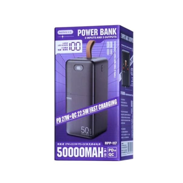 REMAX Power bank Piloteer 20W, 50000mAh RPP-117, crna - BAT9415