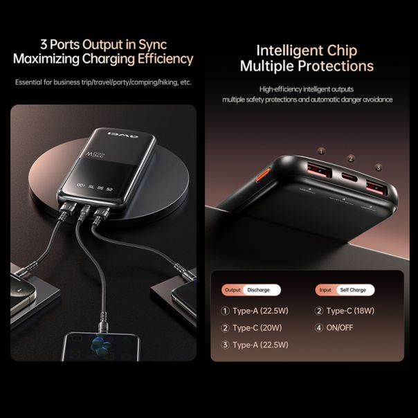 AWEI Power bank P10K 10000mAh, crna - BAT9418