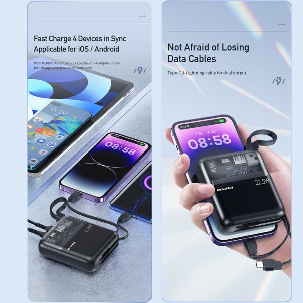 AWEI Power bank P149K 10000mAh, crna - BAT9419