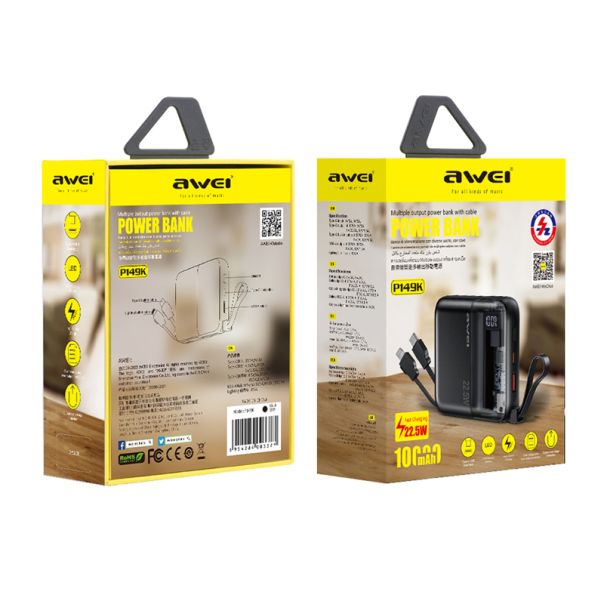 AWEI Power bank P149K 10000mAh, crna - BAT9419