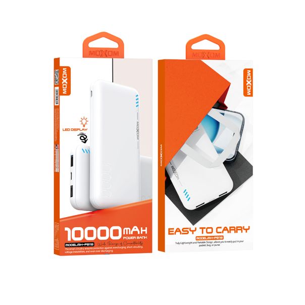 MOXOM Power bank MX-PB119 10000 mAh 2.4A, bela - BAT9436