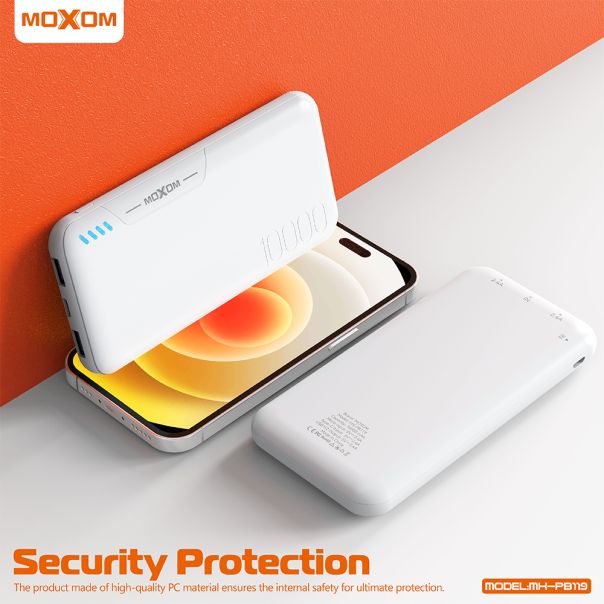 MOXOM Power bank MX-PB119 10000 mAh 2.4A, bela - BAT9436