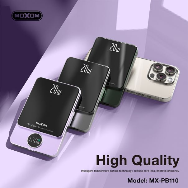 MOXOM Power Bank MX-PB110 MagSafe LED PD20W 5000mAh, zelena - BAT9439