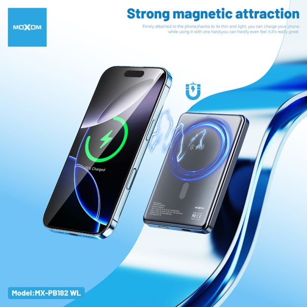 MOXOM Power Bank MX-PB182 360 Rotate 5000mAh, crna - BAT9442