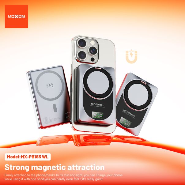 Power Bank Magsafe Moxom MX-PB183 360 Rotate PD20W+15W magnetic fast 10000mAh crni - EP2939450