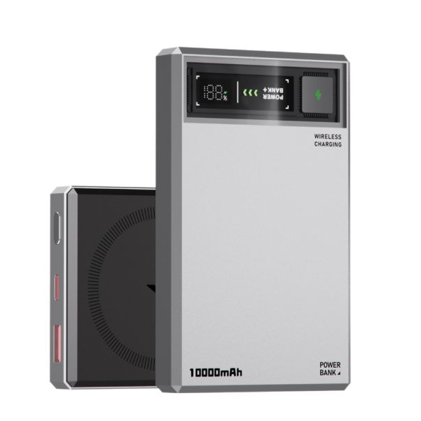 MOXOM Power Bank MX-PB178 Meteorite Magnetic Wireless 10000mAh, siva - BAT9444