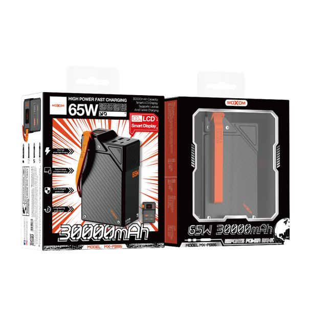 Power Bank Moxom MX-PB186 Esports high power fast charging 65W 30000mAh 3A crni - EP2943728