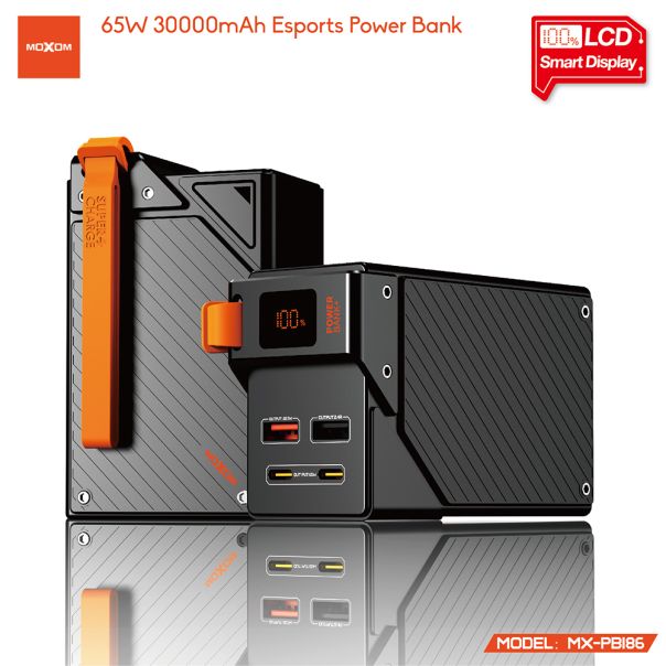 Power Bank Moxom MX-PB186 Esports high power fast charging 65W 30000mAh 3A crni - EP2943728
