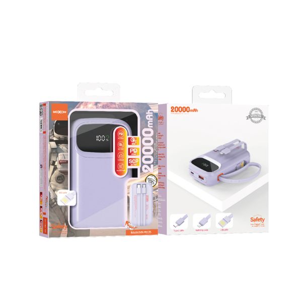 MOXOM Power Bank MX-PB135 fast 20000mAh QC22.5W+ PD20W 2.4A, ljubičasta - BAT9489