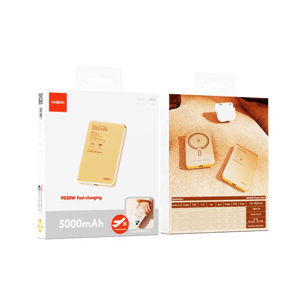 Power Bank Magsafe Moxom MX-PB172 SCP 22.5W + PD 20W 5000mAh zlatni - EP2939861
