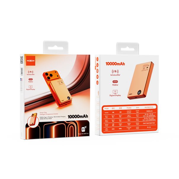 Power Bank Magsafe Moxom MX-PB197 PD 20W + QC 22.5W + wireless 15W 10000mAh narandzasti - EP2944629