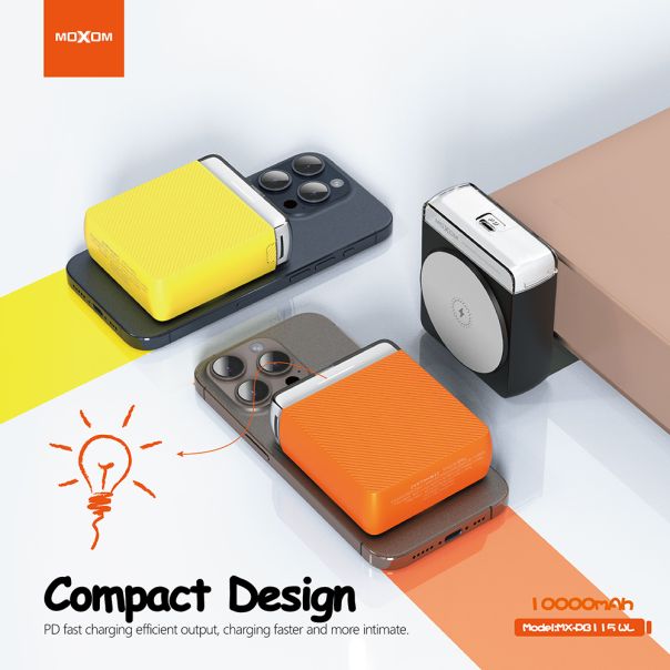 Power Bank MagSafe Moxom MX-PB115 PD20W + QC18W 10000mAh narandzasti - EP2943433