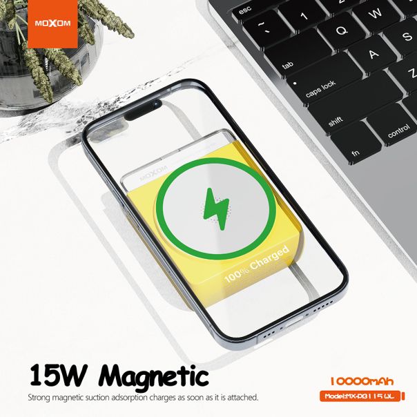 Power Bank MagSafe Moxom MX-PB115 PD20W + QC18W 10000mAh narandzasti - EP2943433
