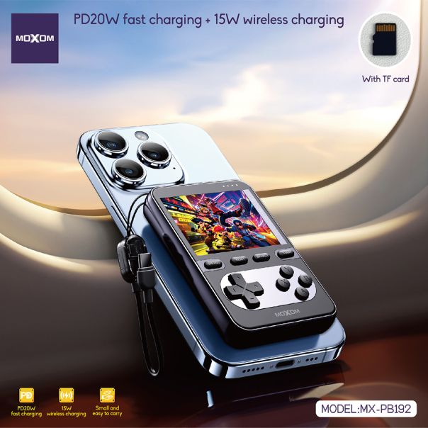 Power Bank MagSafe Moxom MX-PB192 Mini game console PD20W + 15W wireless Type-C to Type-C 5000mAh - EP2941957