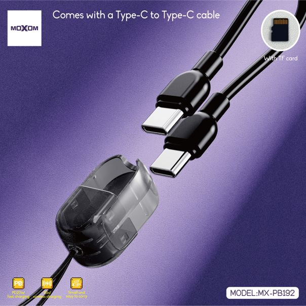 Power Bank MagSafe Moxom MX-PB192 Mini game console PD20W + 15W wireless Type-C to Type-C 5000mAh - EP2941957