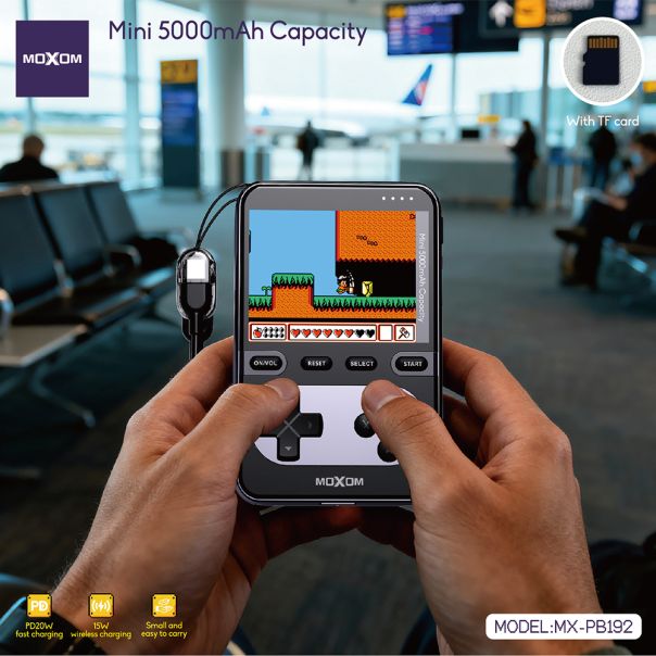 Power Bank MagSafe Moxom MX-PB192 Mini game console PD20W + 15W wireless Type-C to Type-C 5000mAh - EP2941957