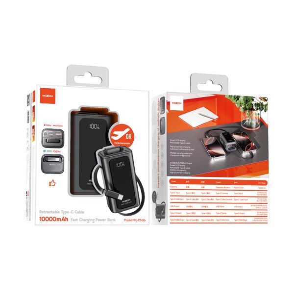 Power Bank Moxom MX-PB166 Hurricane PD 20W + QC 22.5W 10000mAh crni - EP2939888