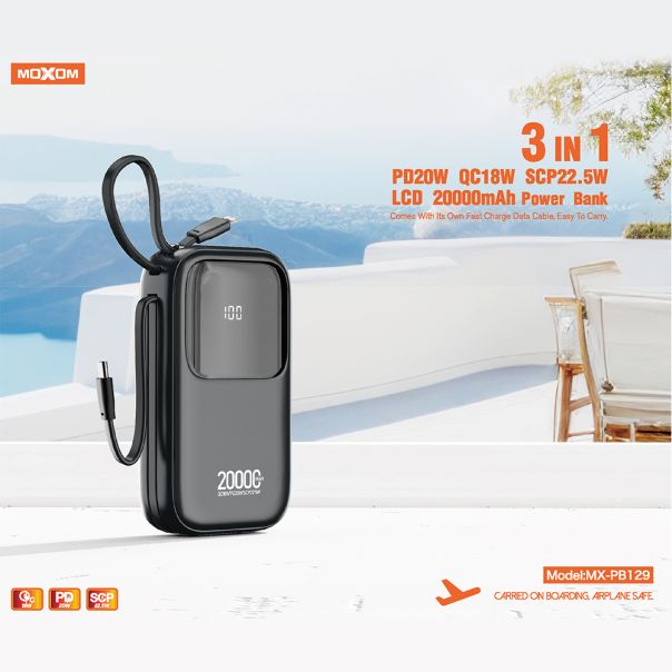 MOXOM Power bank MX-PB129 PD20W + QC18W + SCP22.5W 20000mAh, plava - EP2963776