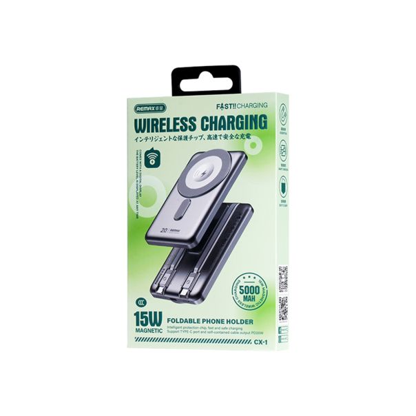 REMAX Power bank Magsafe CX-1 15W 5000mAh, srebrna - EP2977360
