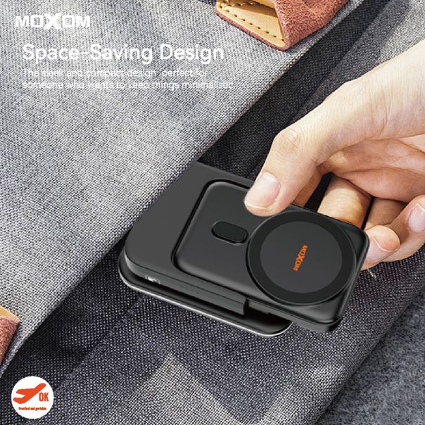 Power Bank MagSafe Moxom MX-PB143 3in1 Multifunction PD20W + wireless 18W 5000mAh crni - EP3159998