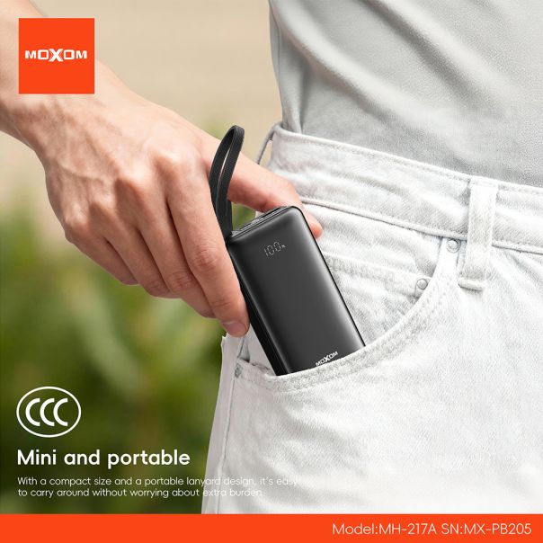 Power Bank Moxom MX-PB205 Mini fast charge 22.5W 10000mAh crni - EP3160007