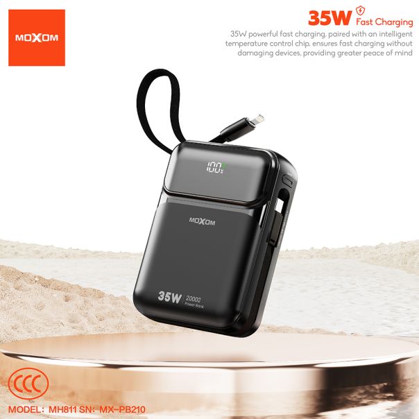 Power Bank Moxom MX-PB210 super fast charge 35W 20000mAh crni - EP3160010