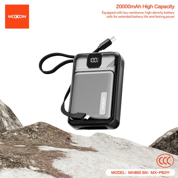 MOXOM power bank Turbo MX-PB211 35W Fast charging 20000mAh, crni - EP3233542