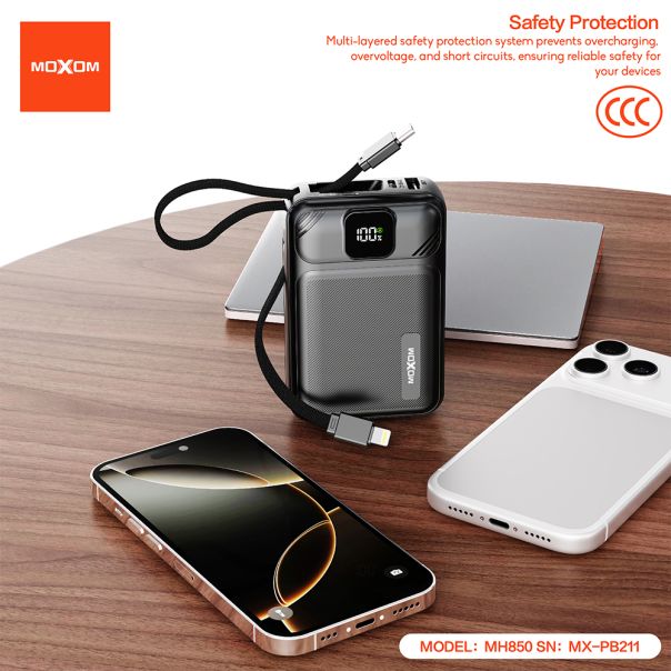 MOXOM power bank Turbo MX-PB211 35W Fast charging 20000mAh, crni - EP3233542