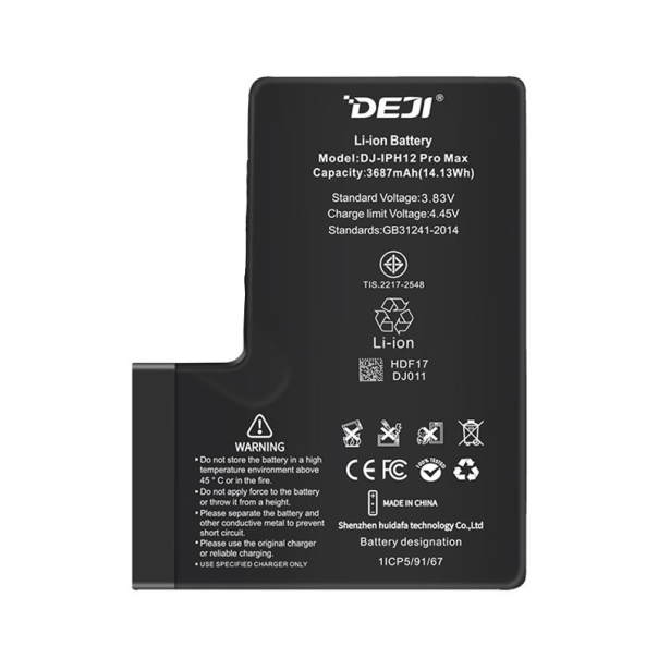 Baterija DEJI (Bez IC konektora) za iPhone 12 Pro Max (3687 mAh) - 607342-1
