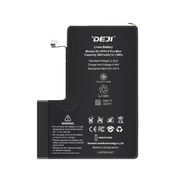 Baterija DEJI (Cracked) za iPhone 12 Pro Max (3687 mAh) - 610570-1