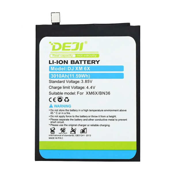 Baterija DEJI za Xiaomi Mi A2/ Mi 6X (BN36) (3010 mAh) - 607334-1