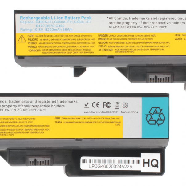 Baterija za laptop Lenovo G460 G565 10.8V 5200mAh HQ2200 - 81413-1