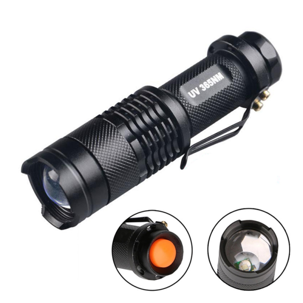 Baterijska lampa JWD mala sa ultraljubicastim svetlom crna - 214364