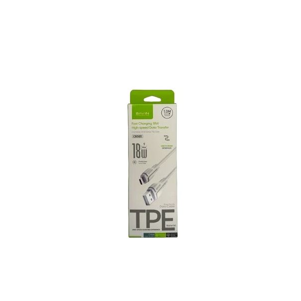 BAVIN kabl CB385, 18W 1m type-A na Micro, bela - EP2731854