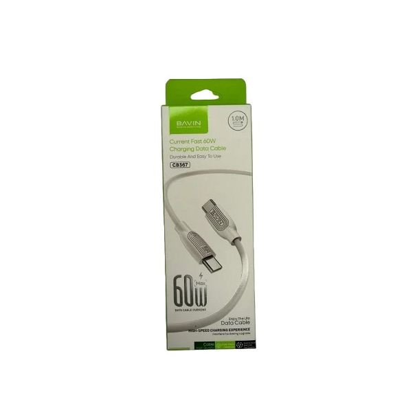 BAVIN kabl CB367, 60W Type C na Type C 1m, bela - EP2534700