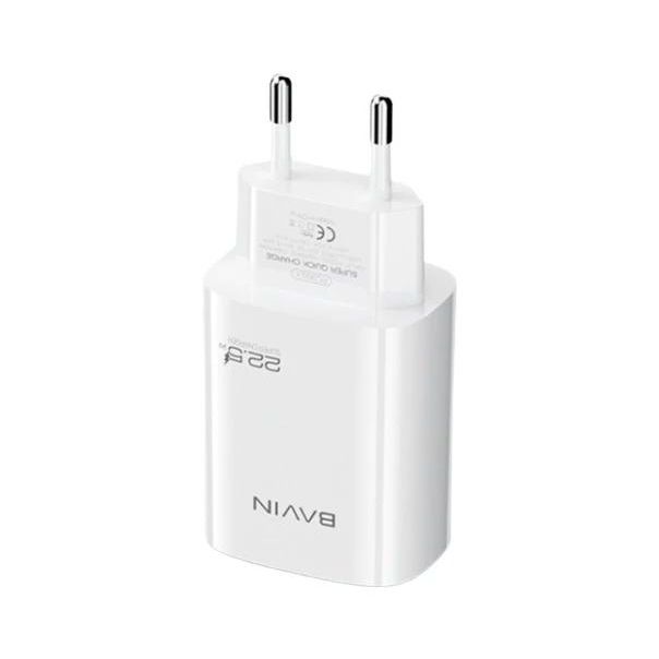 BAVIN Punjač 22.5w Usb A + kabl Type C, bela - 90051
