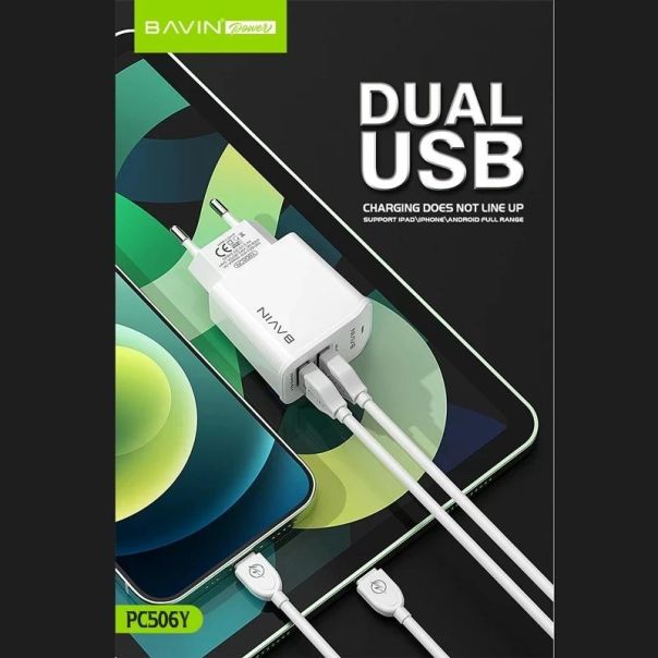 BAVIN Punjač 2.4A USB-A + kabl Lightning - 90049-1
