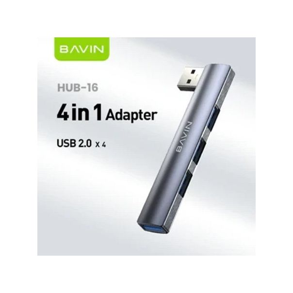 BAVIN USB HUB 90° 4/1 3*Usb 2.0+ 1* Usb 3.0 siva HUB-16 - EP2731890