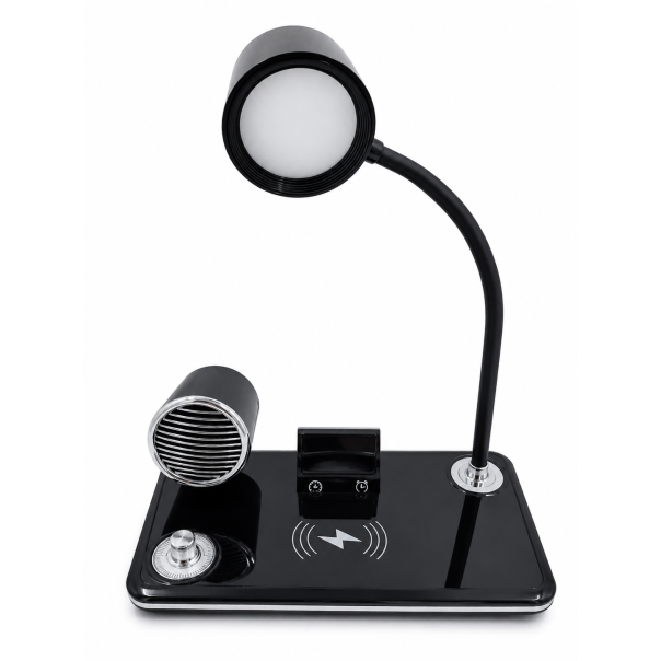 MKS Multifunkcionalna LED stona lampa sa satom i bežičnim punjačem - EP3248069